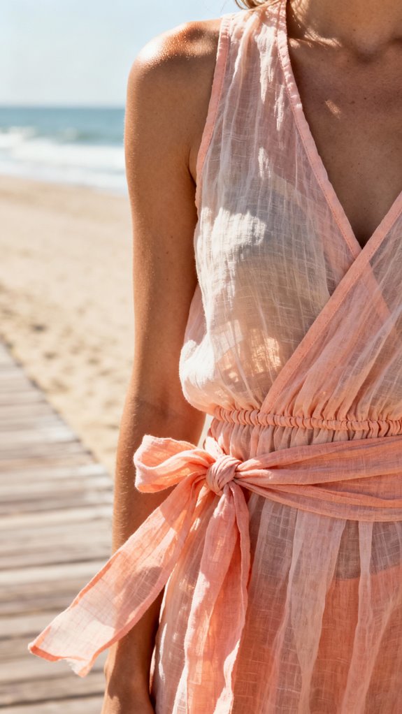lightweight sleeveless wrap top