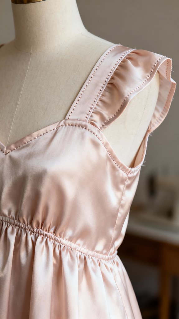 lined bodice with french seams