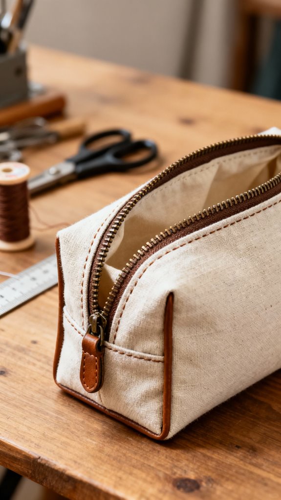 lined zipper pouch tutorial