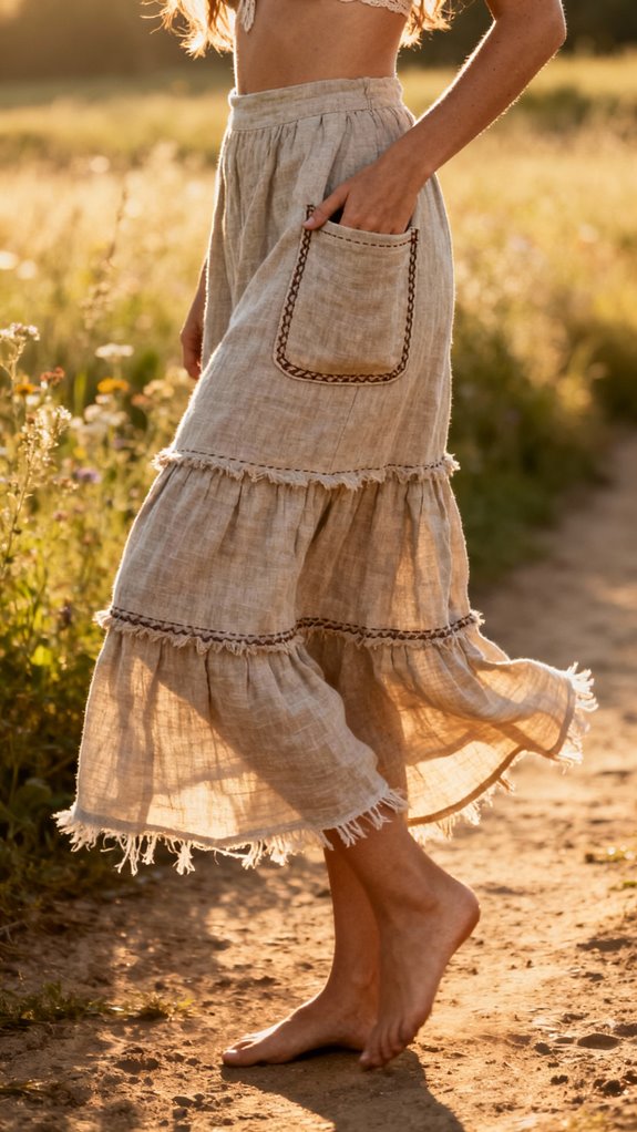 linen tiered skirt tutorial