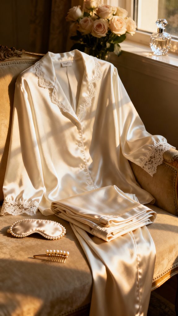 luxurious silk satin pajamas