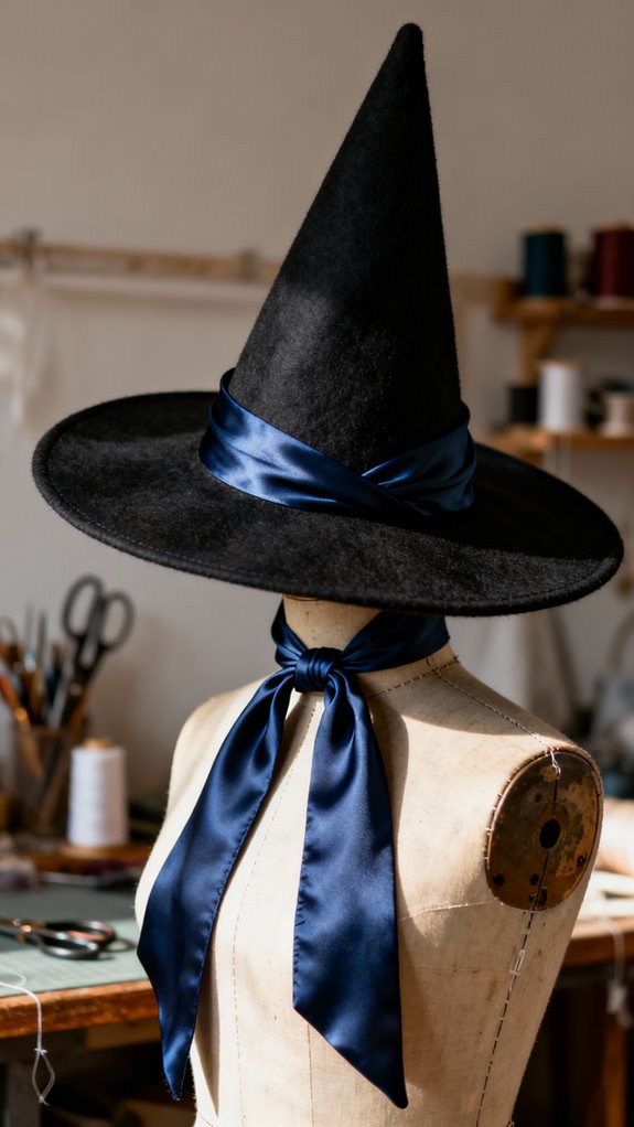 luxurious silk witch hat