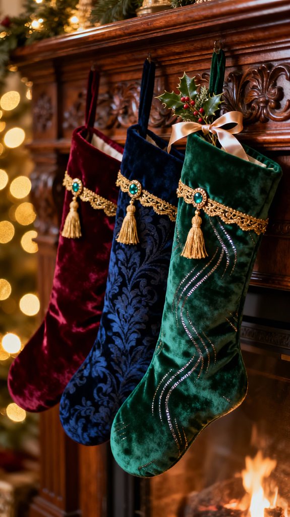luxurious velvet brocade stockings