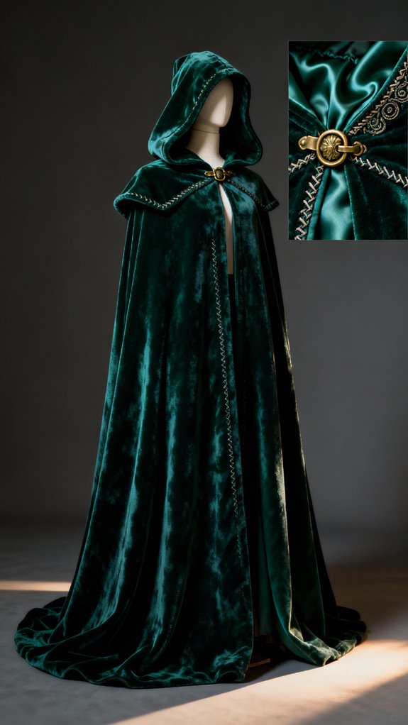 luxurious velvet cloak design