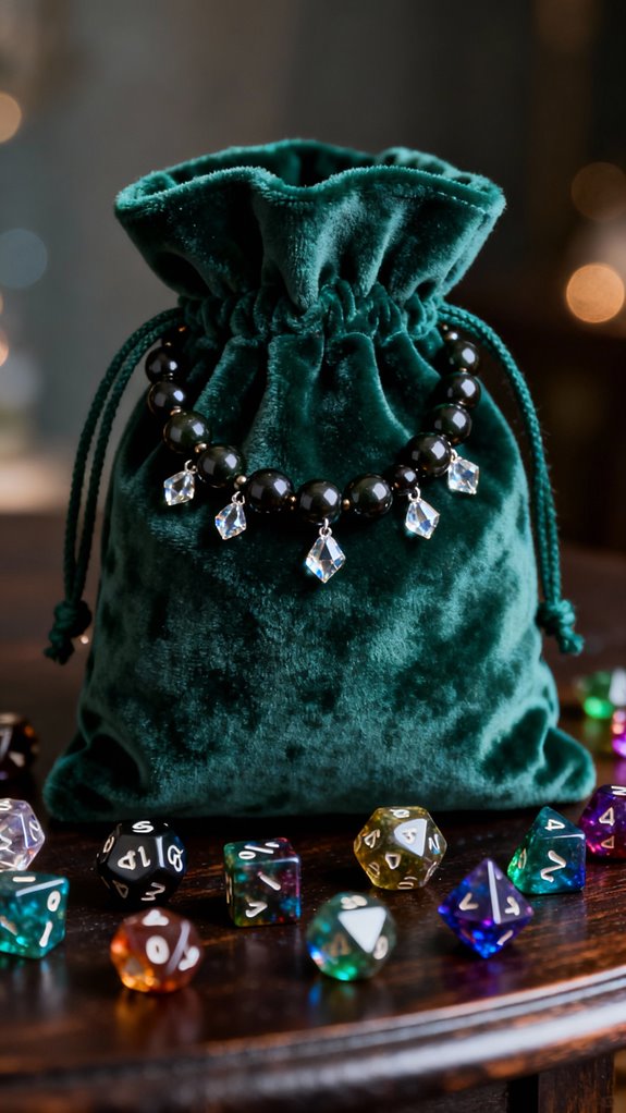 luxurious velvet dice bag