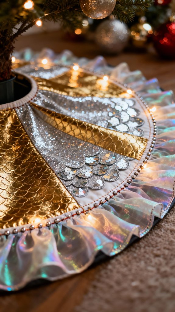 metallic fabric holiday decor