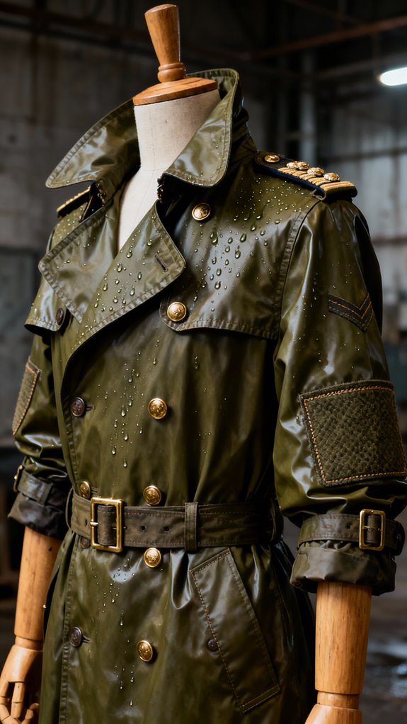 military inspired waxed trench