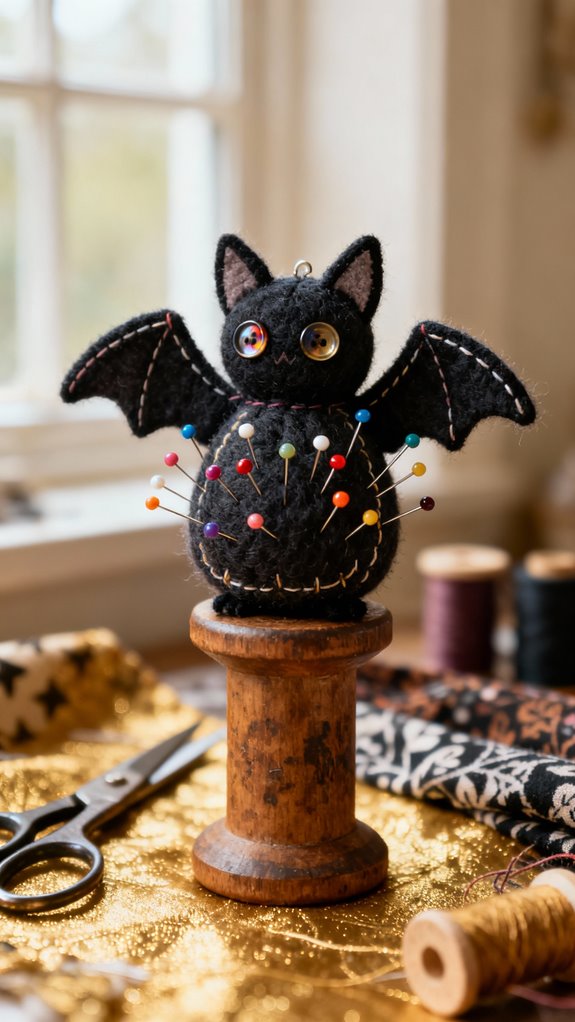 mini bat pincushion tutorial