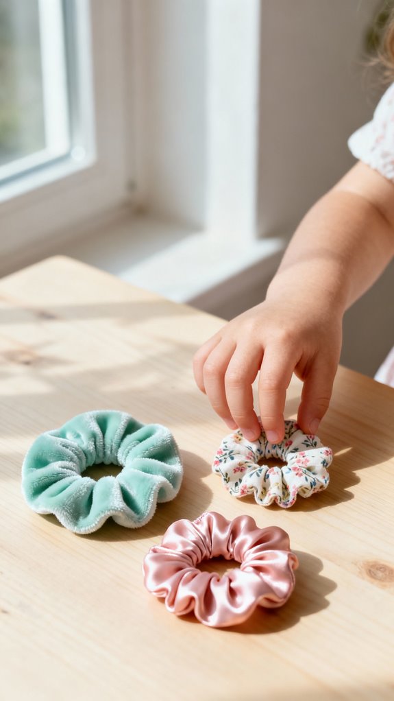mini scrunchies for delicate hair