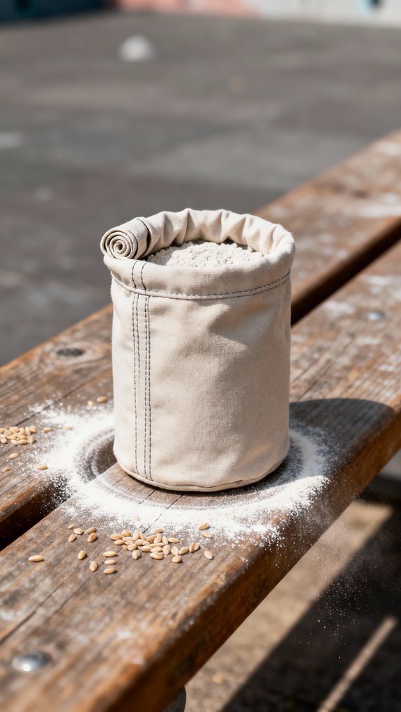 minimalist cylindrical chalk bag