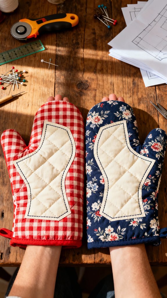 mirror image oven mitt sewing