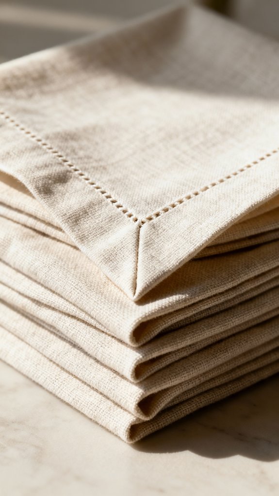 mitered corner dinner napkins