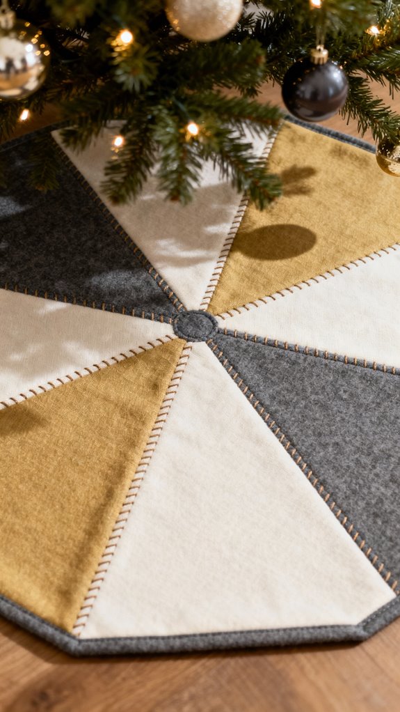 modern geometric octagonal tree skirt