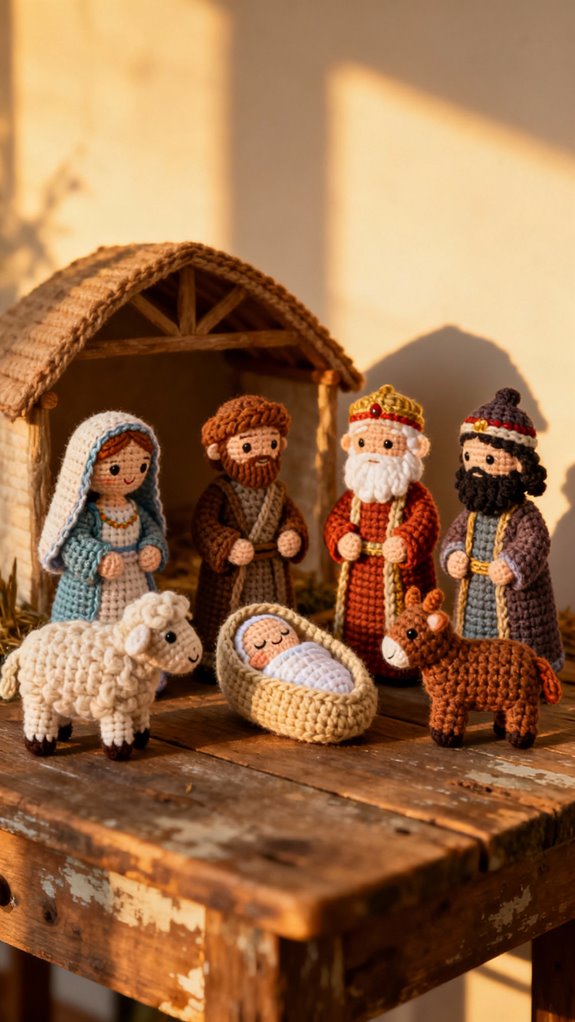 modular crochet nativity scene