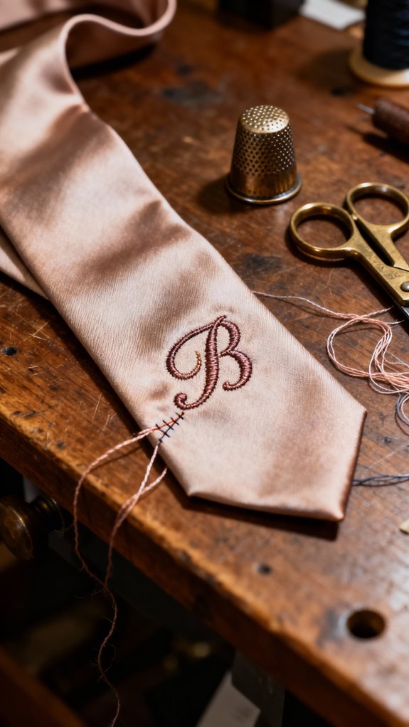 monogrammed tie for elegance