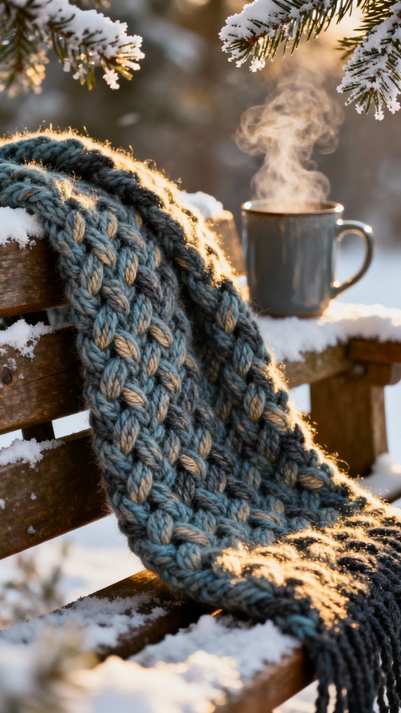 moss stitch scarf project
