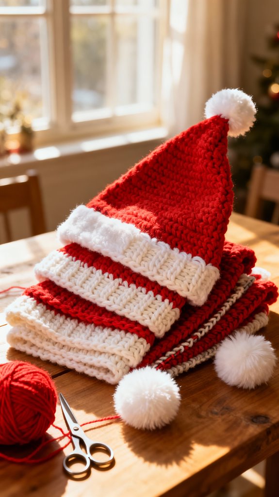 multi size family santa hats