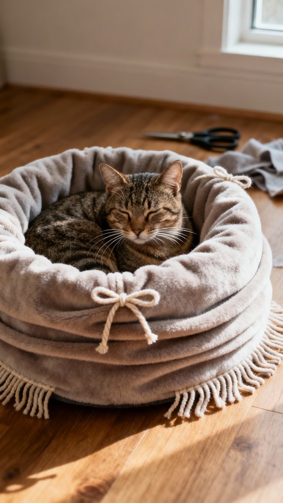 no sew fleece cat bed