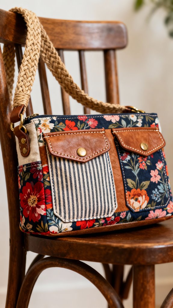 organized patchwork tote bag
