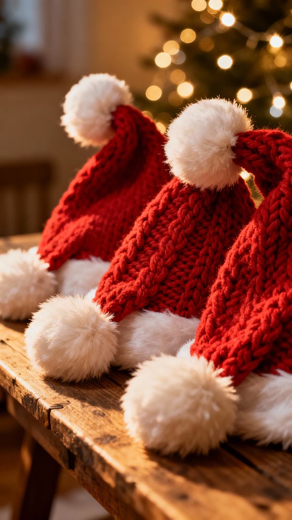 oversized pom pom santa hat