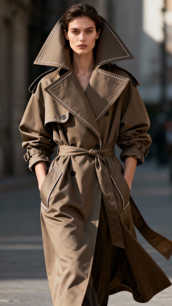oversized trench with statement lapels