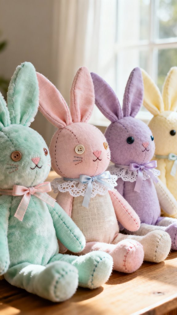 pastel fabric easter bunnies