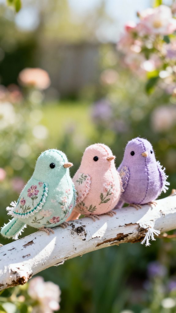 pastel floral bird softies