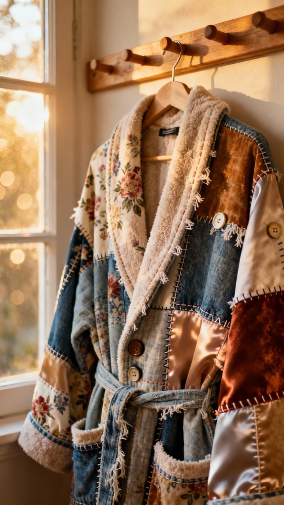 patchwork bathrobe from scraps