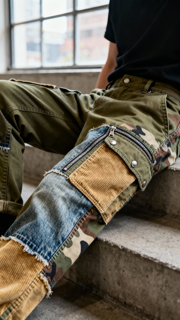 patchwork cargo pants sewing