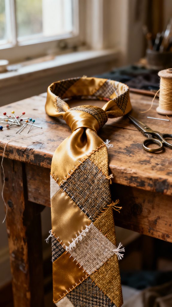 patchwork necktie from scraps
