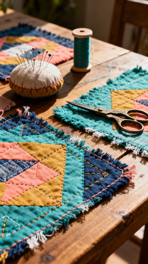 patchwork placemats from scraps