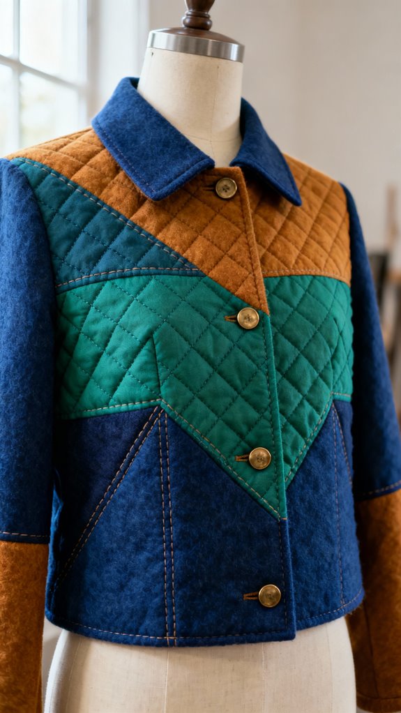 patchwork quilted jacket assembly