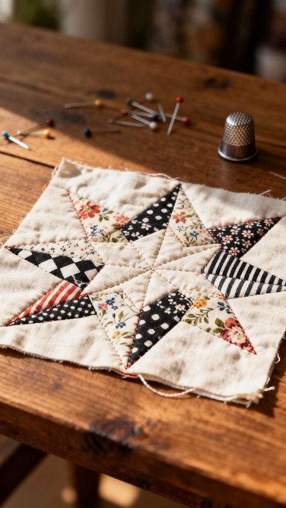 patchwork star quilt creation