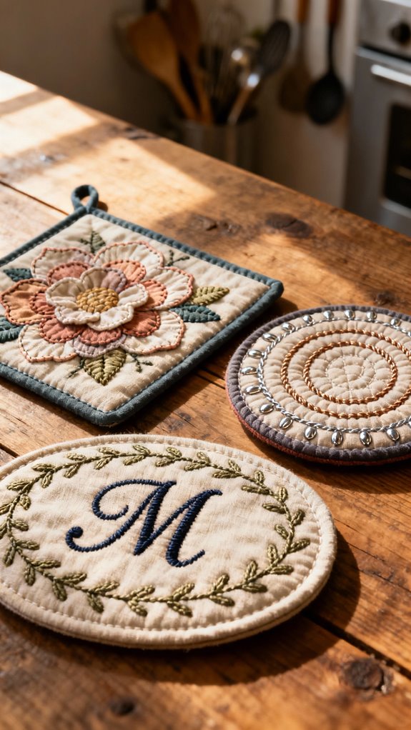 personalized appliqu hot pads