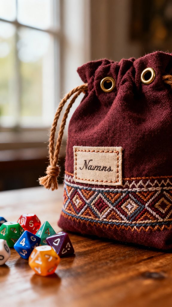personalized dice bag design