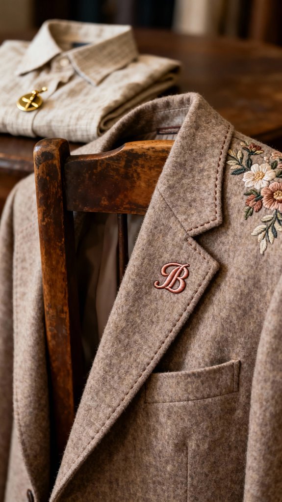 personalized embroidered blazer details