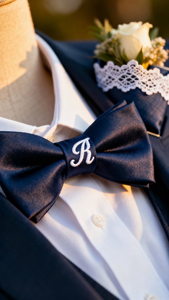 personalized embroidered bow tie