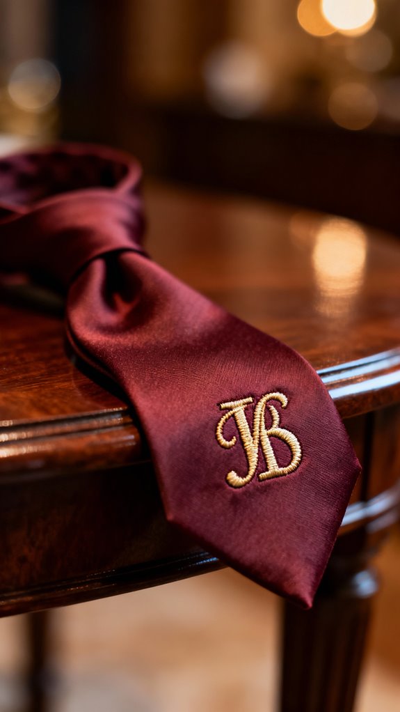 personalized embroidered monogram tie