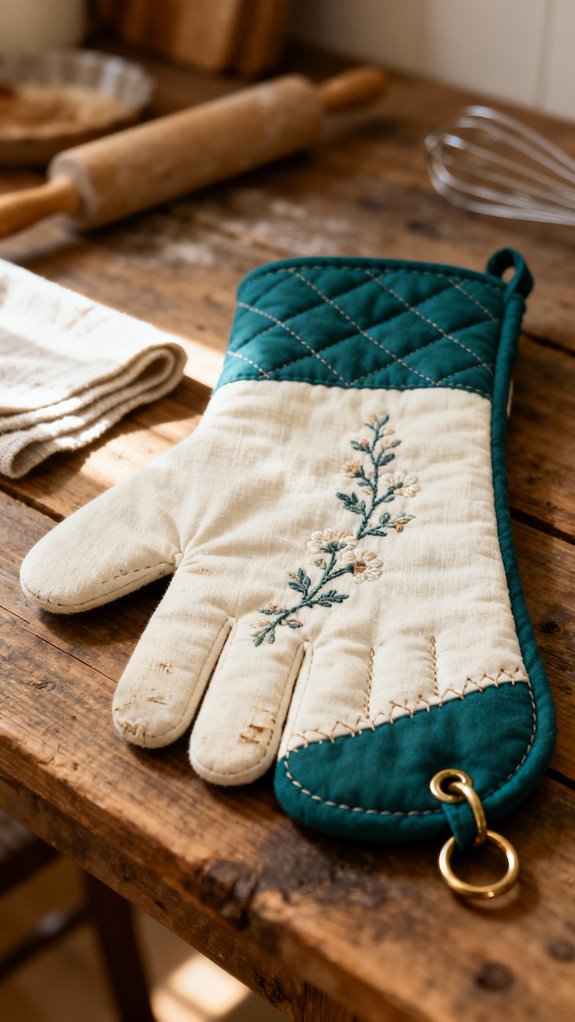 personalized embroidered oven mitt