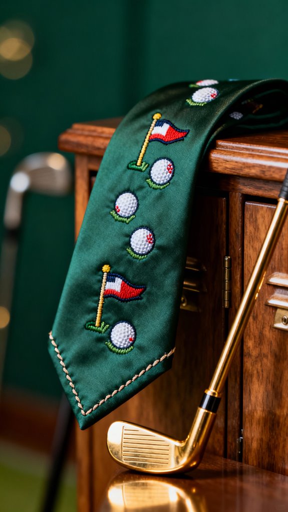 personalized golf themed necktie design