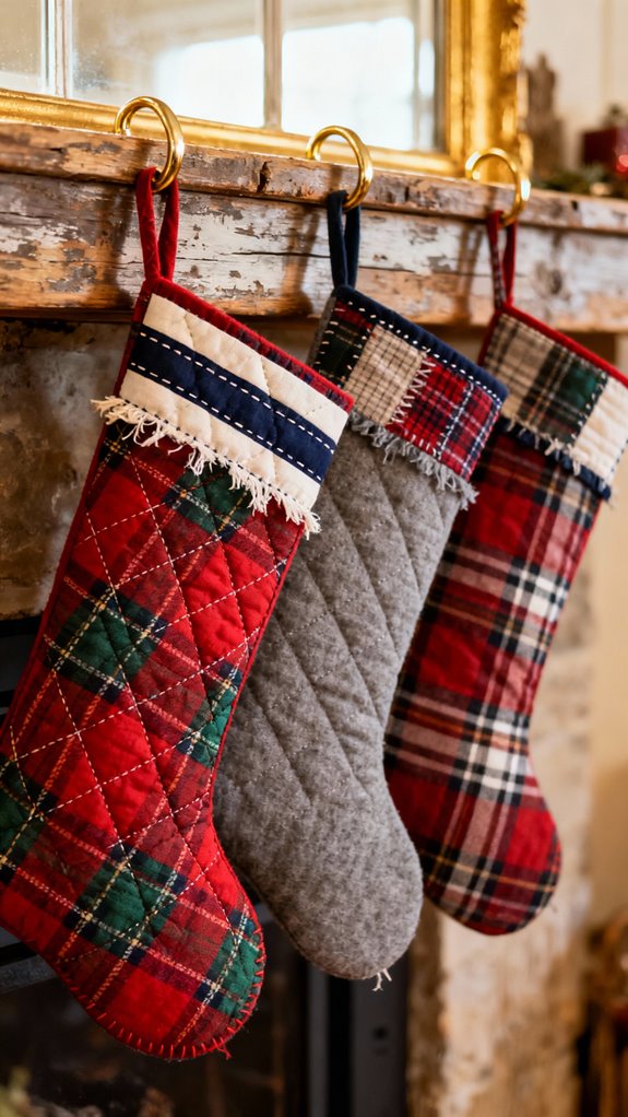 plaid and striped stockings