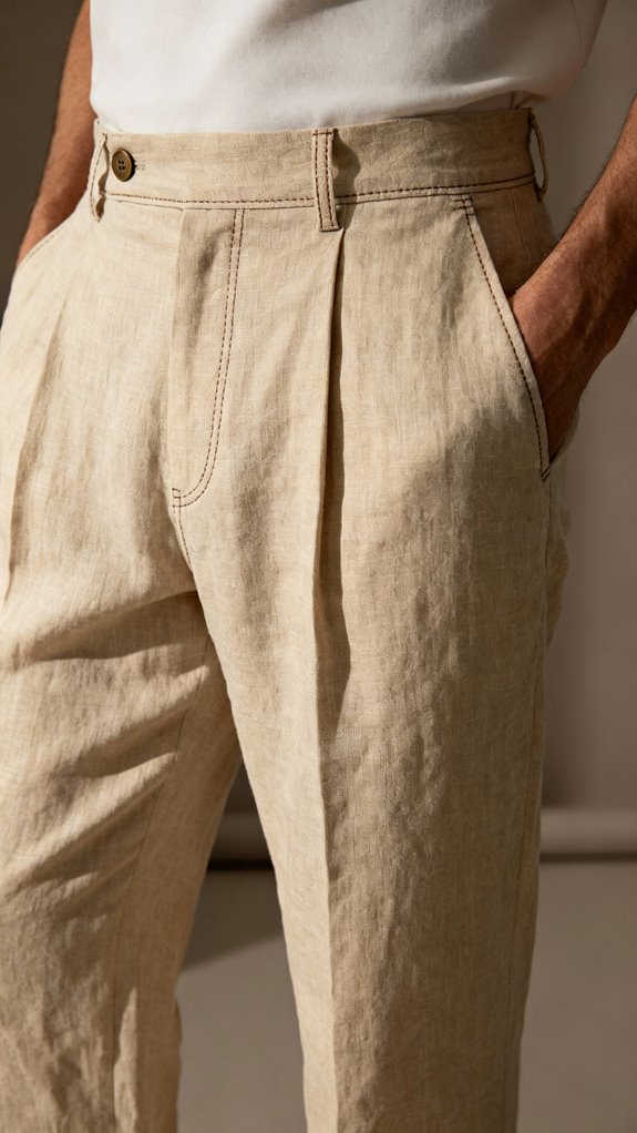 pleated linen trousers construction tips