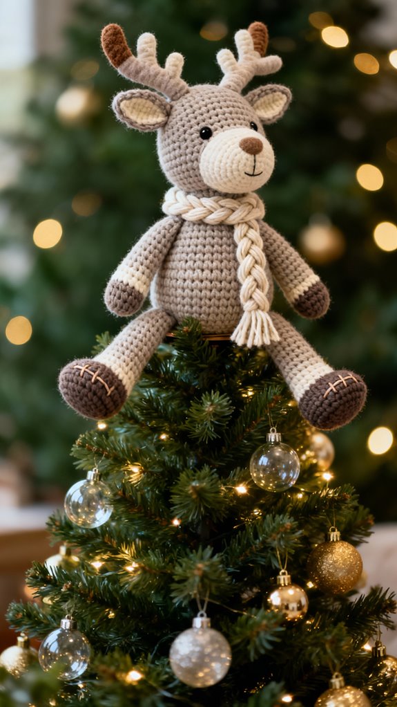 plush reindeer tree decorations