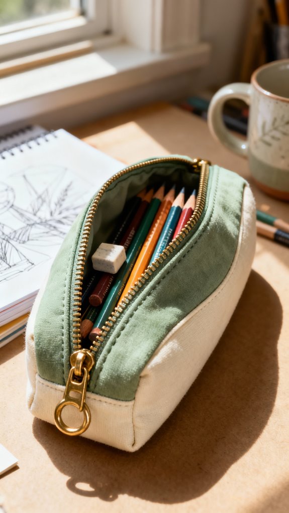 pod shaped zippered pouch tutorial