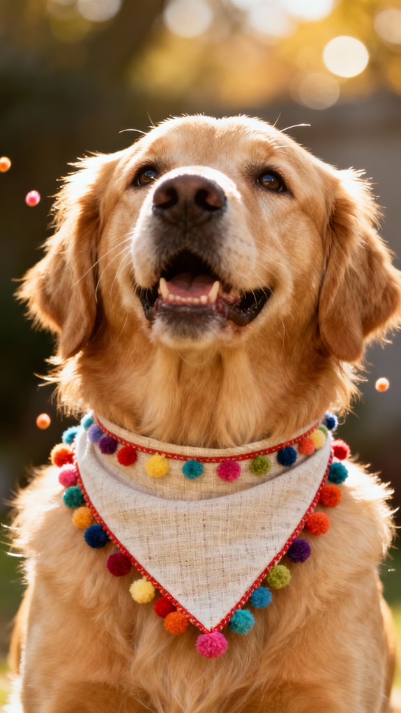 pom pom trimmed playful bandana