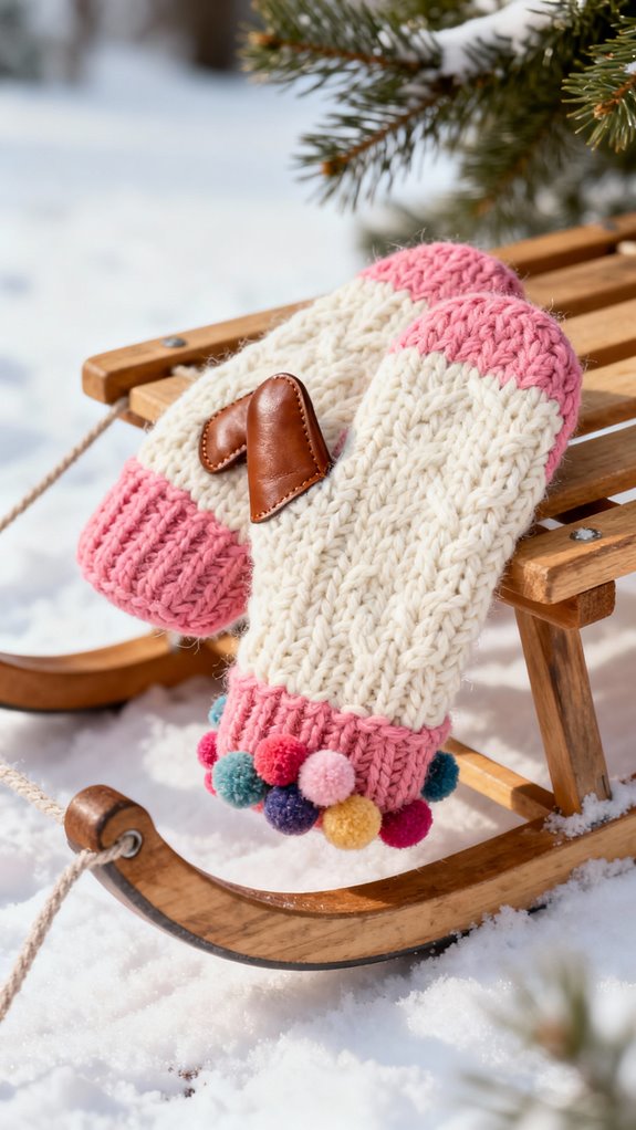 pom poms for cheerful mittens
