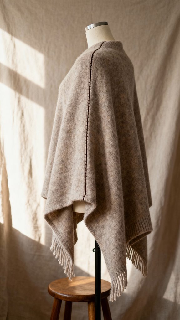 poncho style shawl construction tips