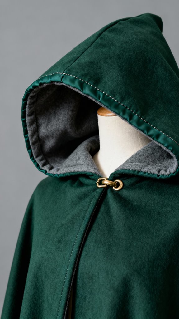 professional lined hooded cloak