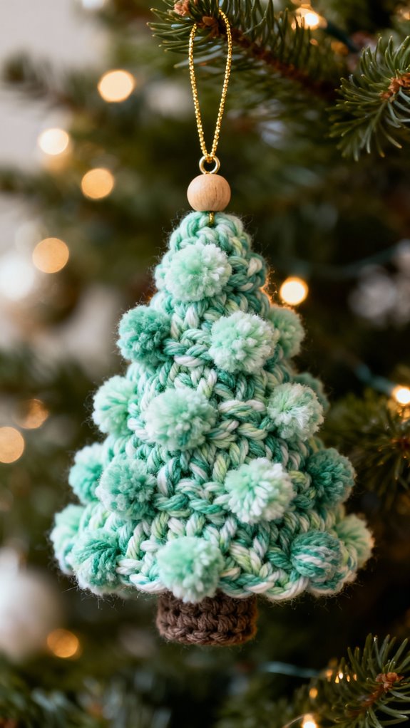 puff stitch textured ornament