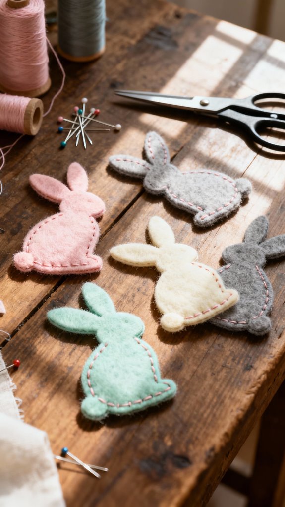 quick and easy felt bunnies